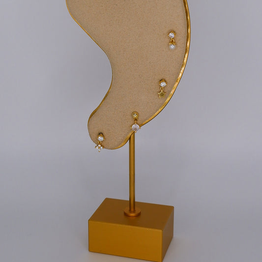 Piercings Achatados Dourados #6 Pendentes