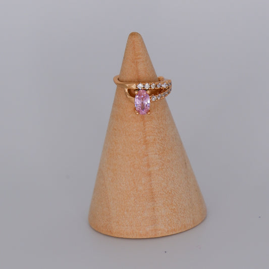 Earcuff Hipoalergénica Pedra Rosa bébé