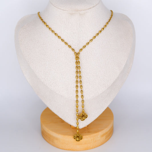 Colar 2 Flores Dourado
