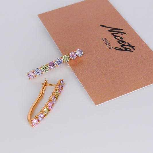 Argola Hipoalergénica Reta Brilhante Pastel