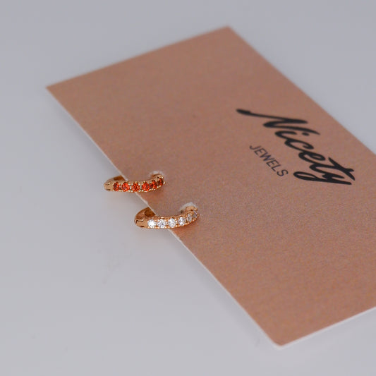 Mini Argolas 7,5mm Hipoalergénicas Tortas Laranja e Transparentes