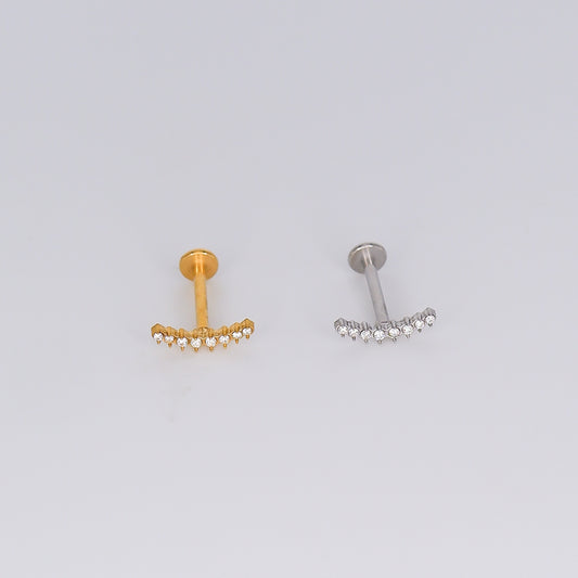 Piercing Achatado Curvo 8 Brilhos