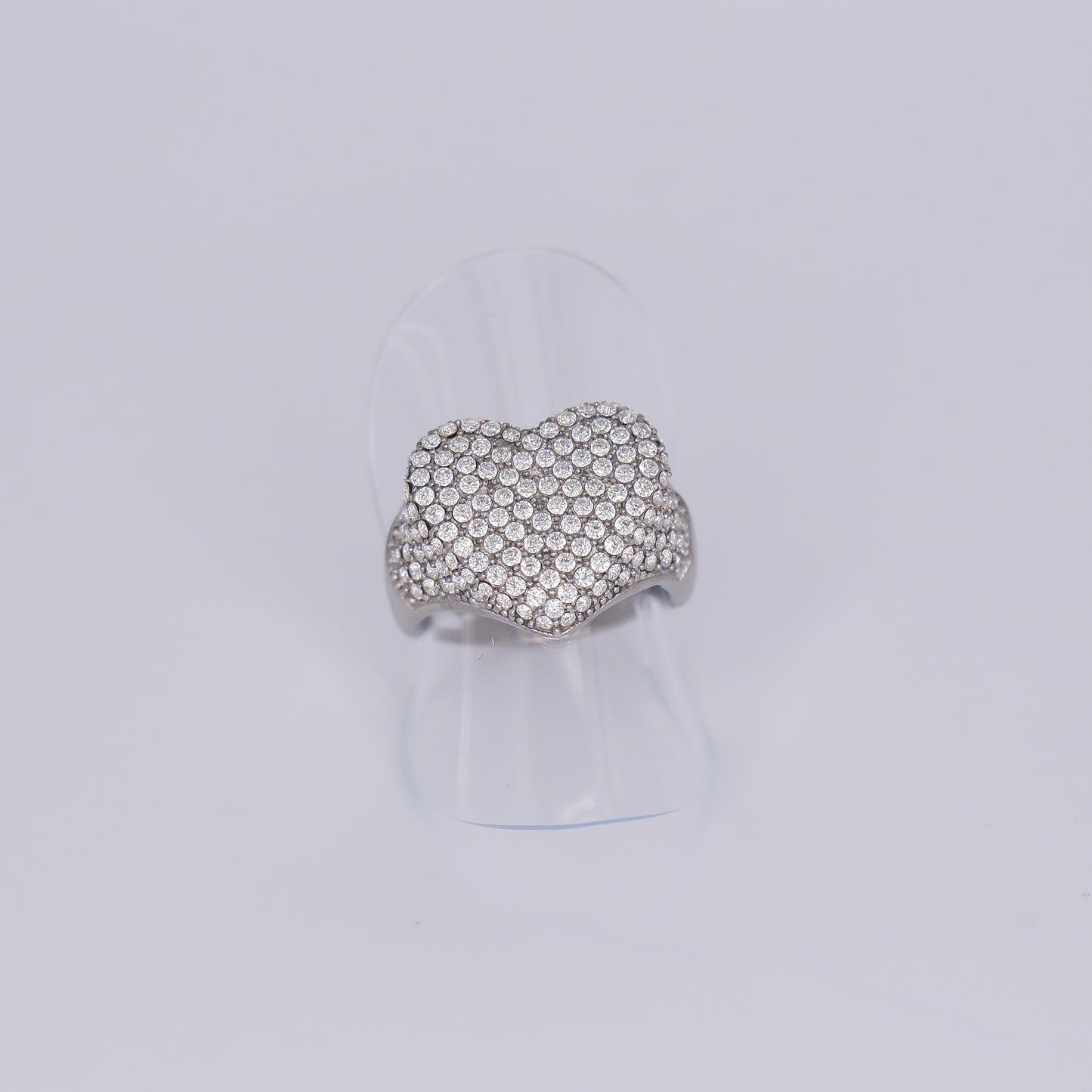 Anel Ajustável Coração Brilhante