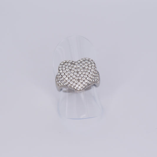 Anel Ajustável Coração Brilhante