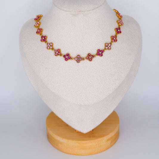 Colar 4 Pétalas Rosa