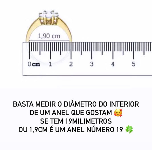 Anel Ajustável 2 Brilhantes Aberto