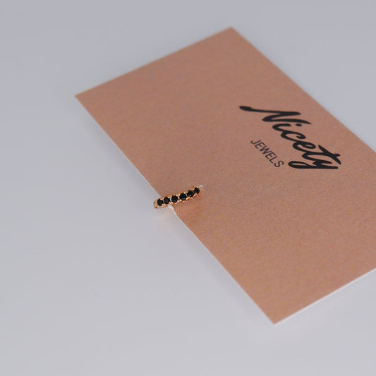Mini Argolas 7,5mm Hipoalergénicas Tortas Pretas