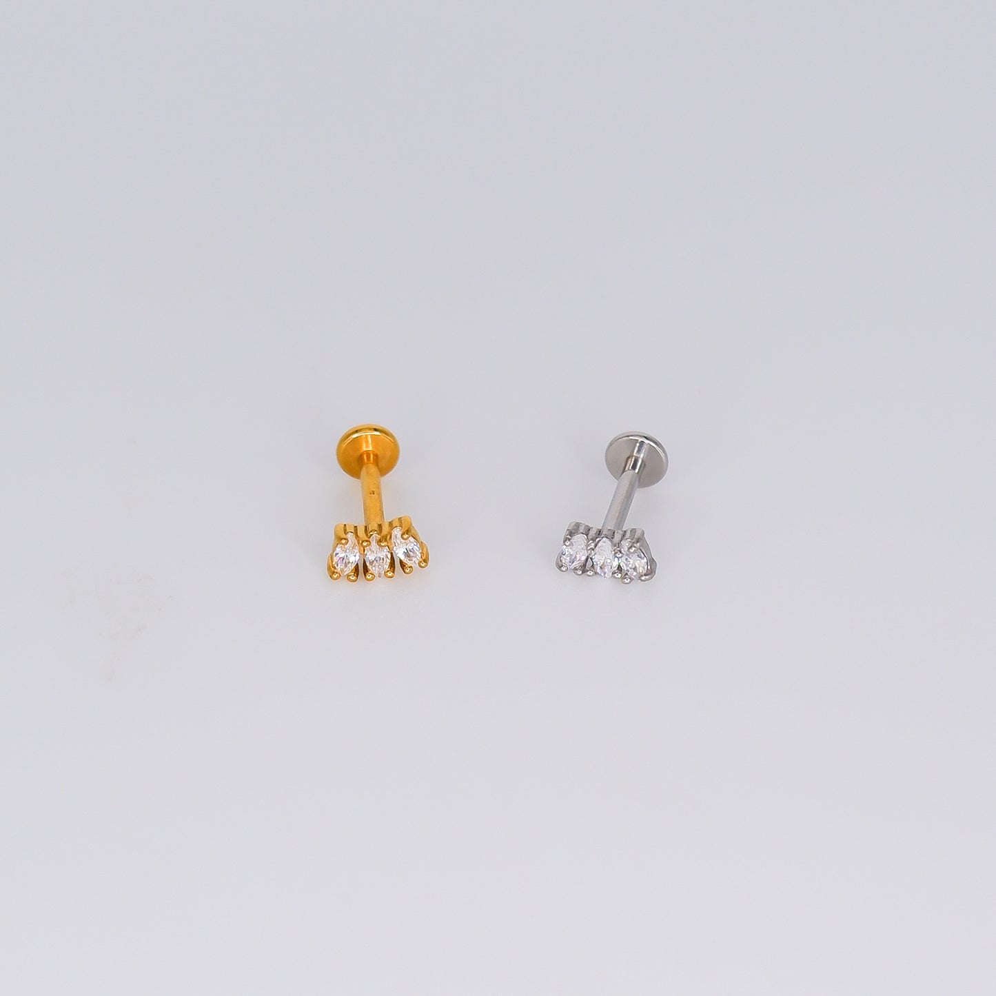 Piercing Achatado 3 Brilhos