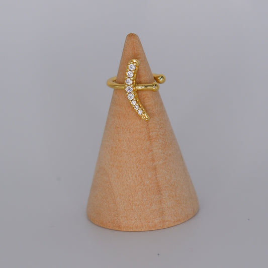 Earcuff Dourada Risco Brilhantes