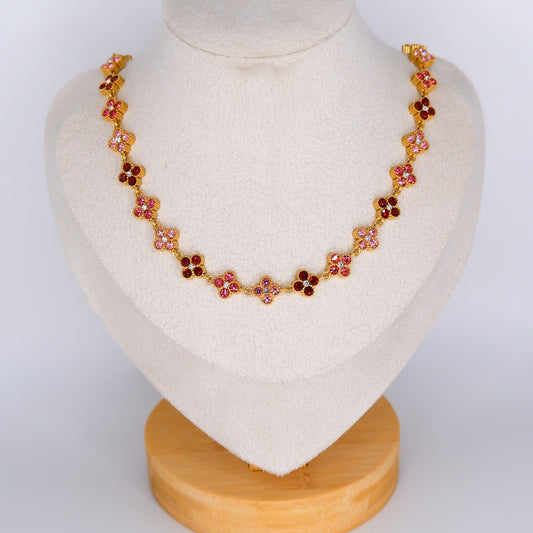 Colar 4 Pétalas Rosa