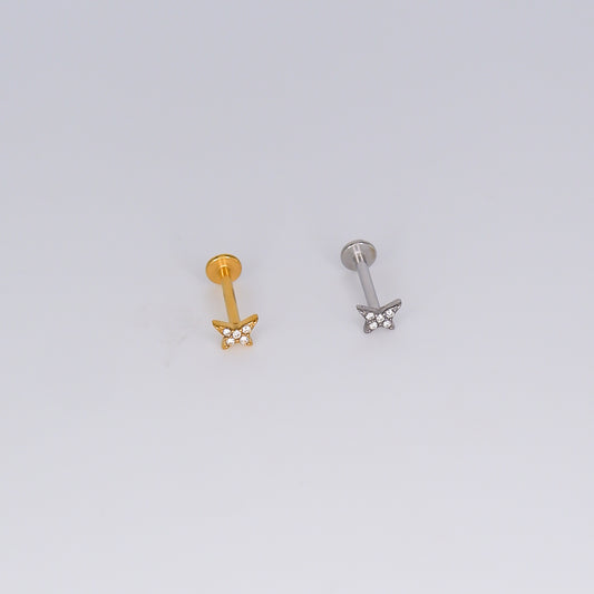 Piercing Achatado Borboleta Mini