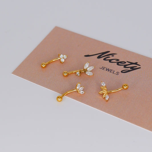 Piercing Aço Inoxidável 1 Bolinha Curvo
