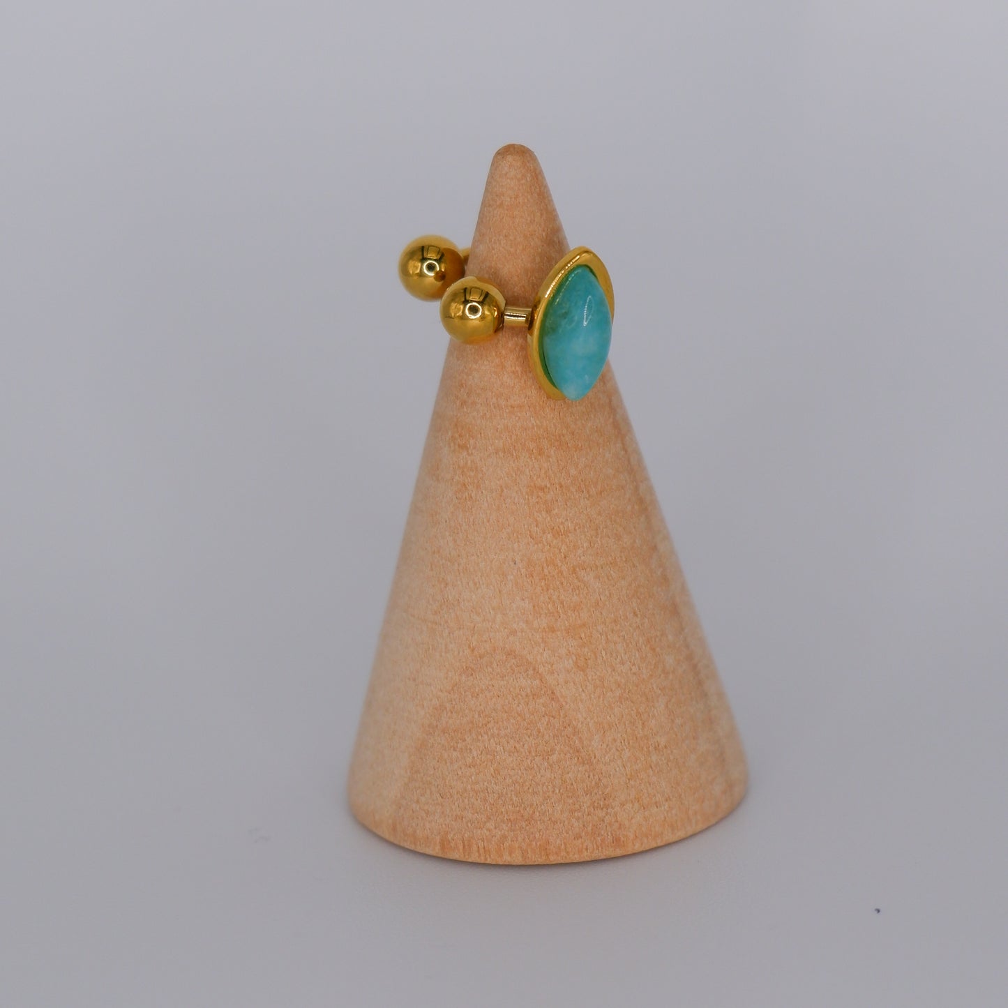 Earcuff Dourada Pedra Azul