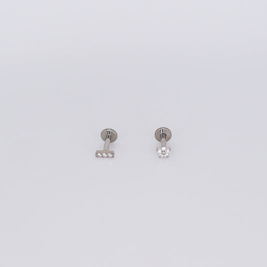 Piercing Achatado Flor e Risco
