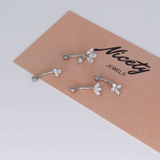Piercing Aço Inoxidável 1 Bolinha Curvo