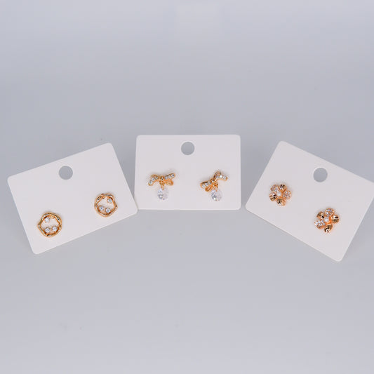 Brinco de Espeto Brilho, Laço e Flor Hipoalergénicos