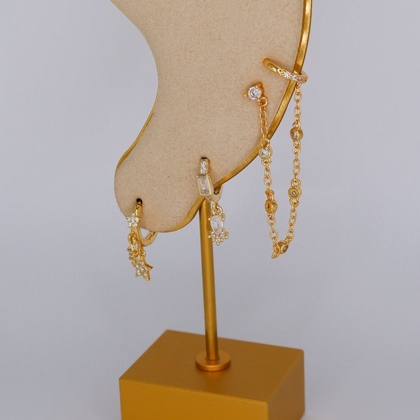 Argola S925 Transparente c/ Brilhantes