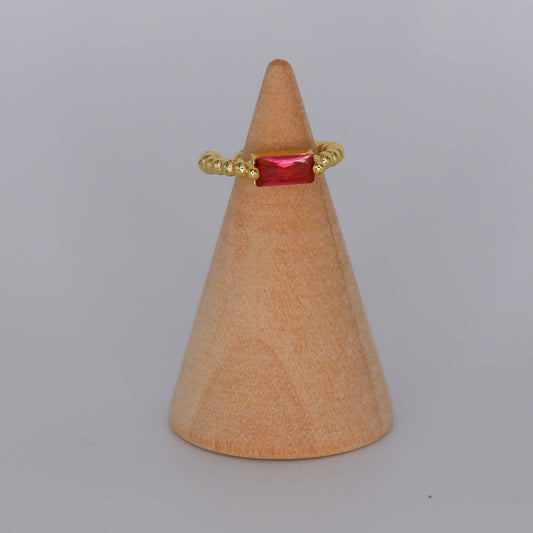 Earcuff Dourada Pedra Rosa