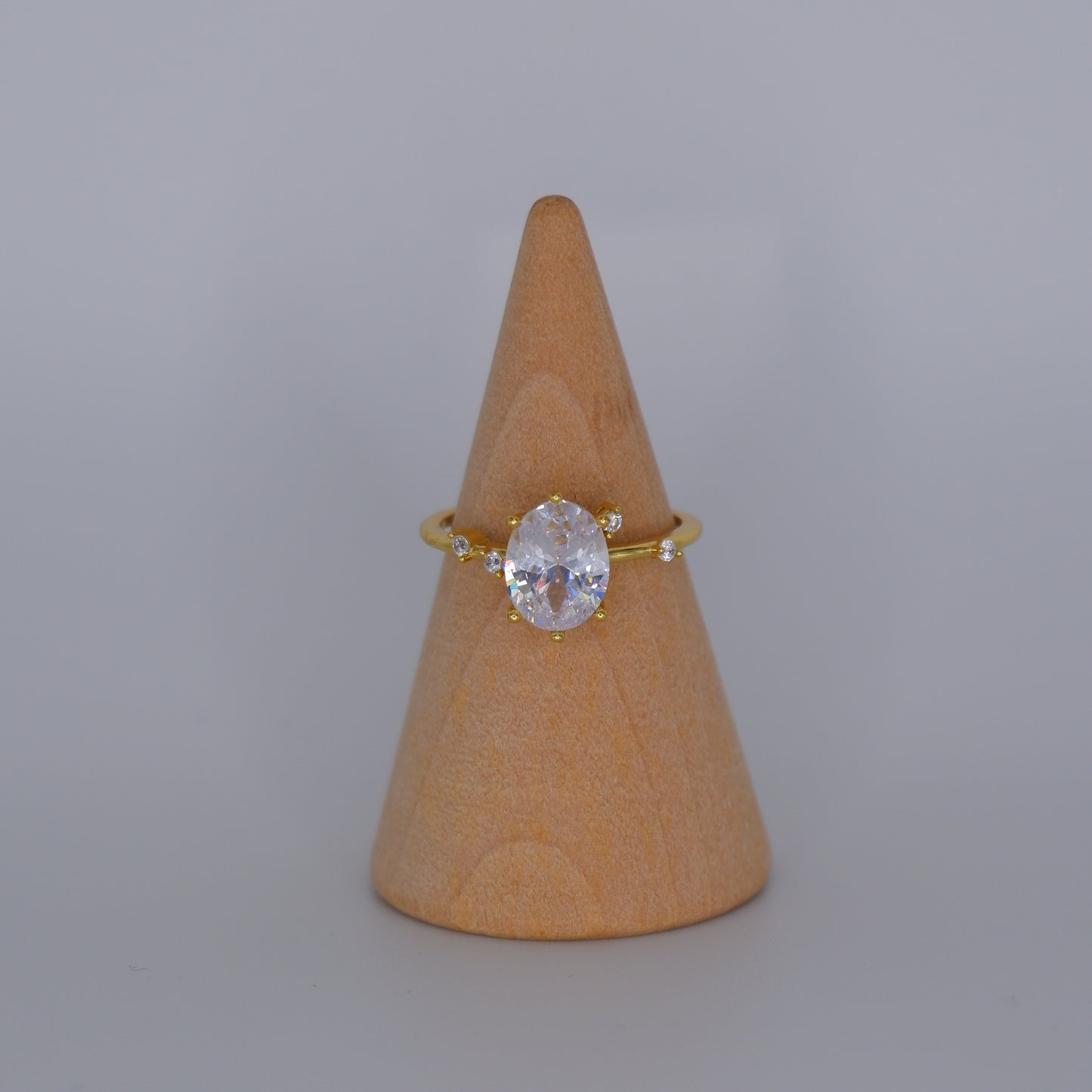 Anel S925 pedra oval