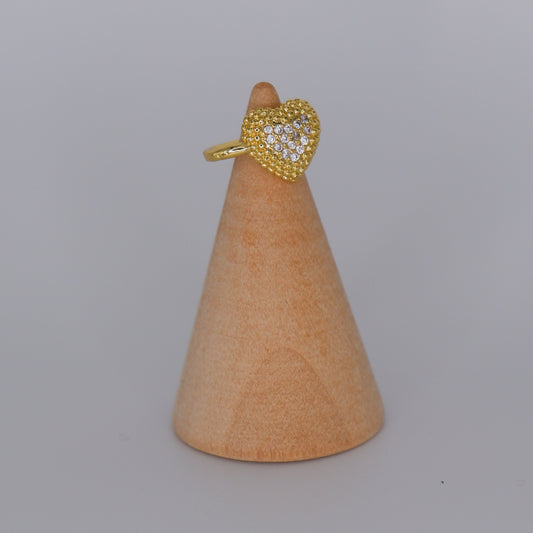 Earcuff Dourada Coração Brilhantes