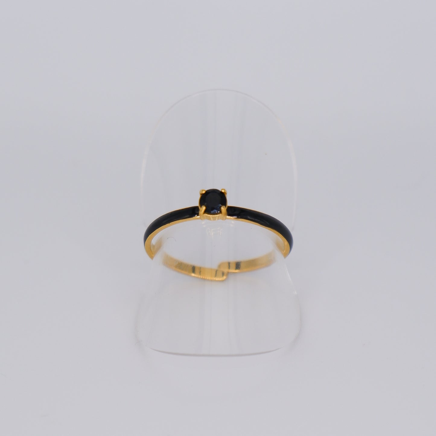 Anel Ajustável Dourado e Preto