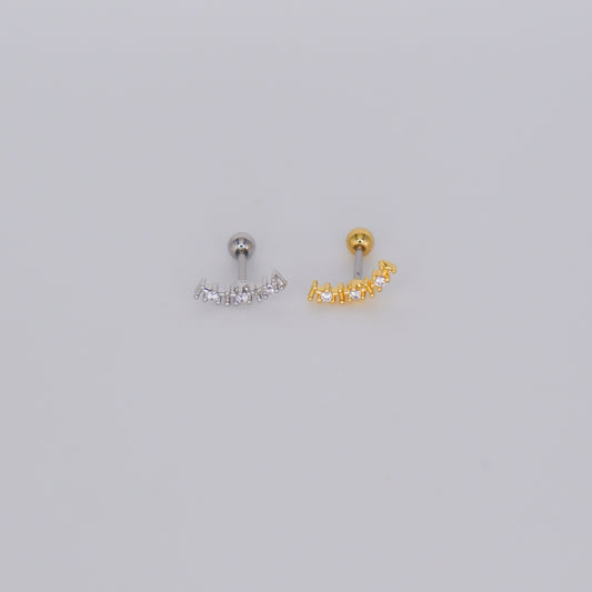 Piercing Bolinha Aço Inoxidável 3 Brilhos