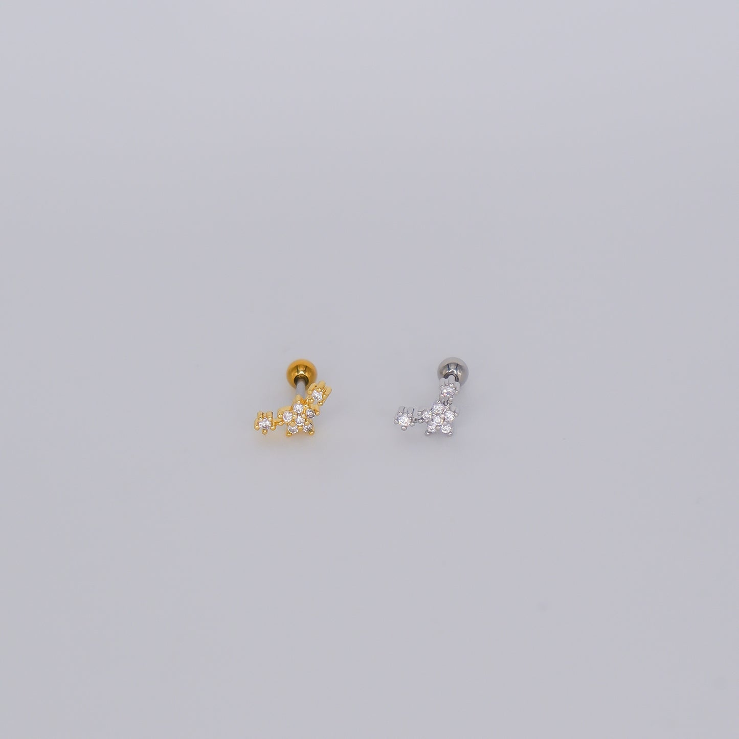 Piercing Bolinha Aço Inoxidável 3 Flores