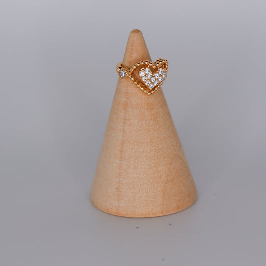Earcuff Hipoalergénica Coração Transparente