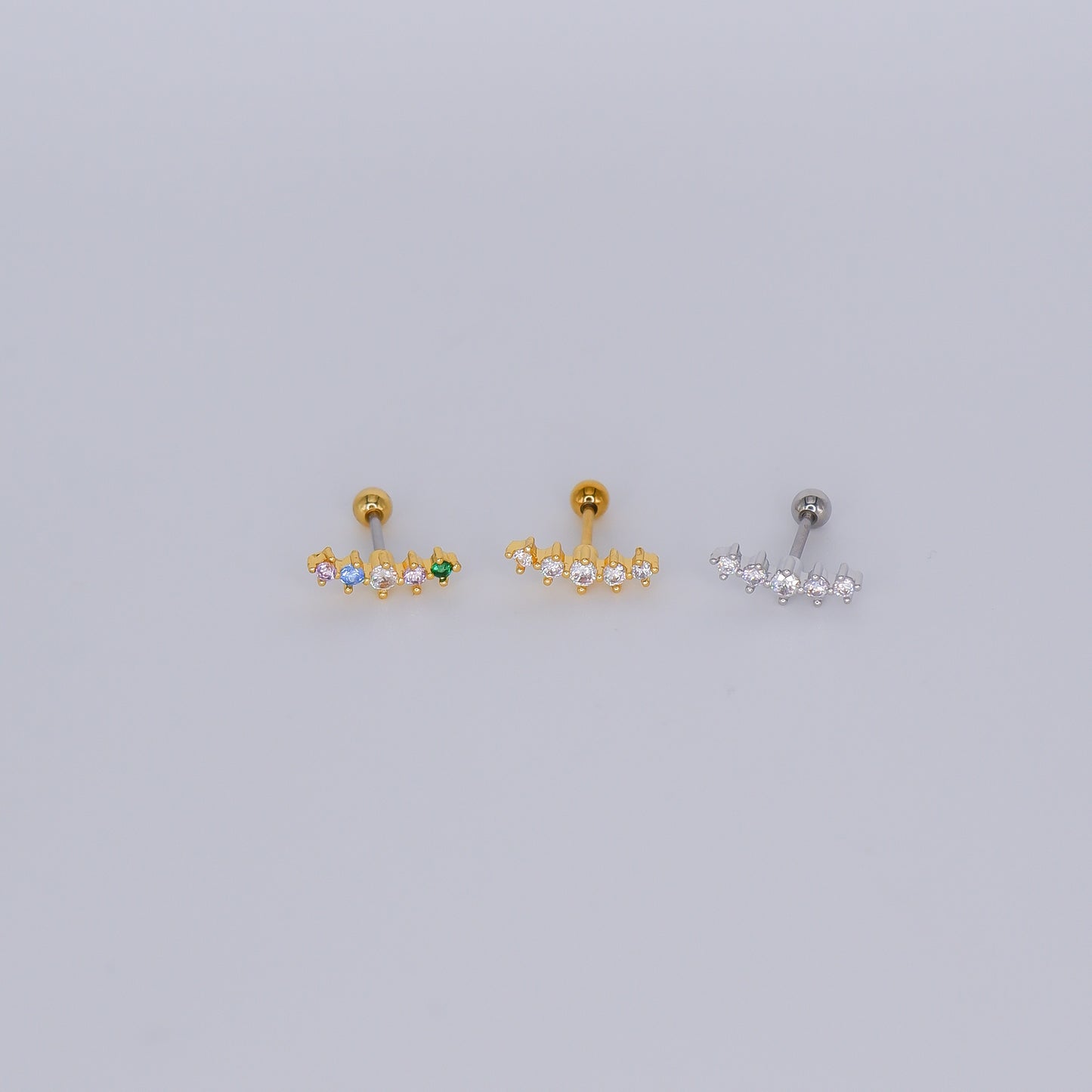Piercing Bolinha Aço Inoxidável curvo