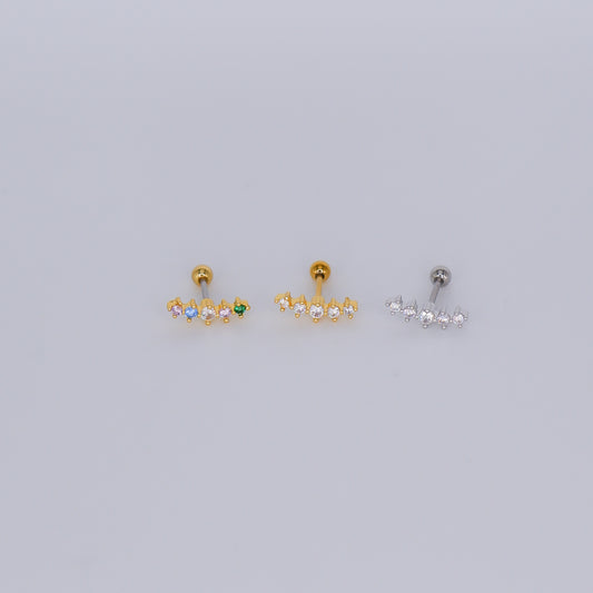 Piercing Bolinha Aço Inoxidável curvo