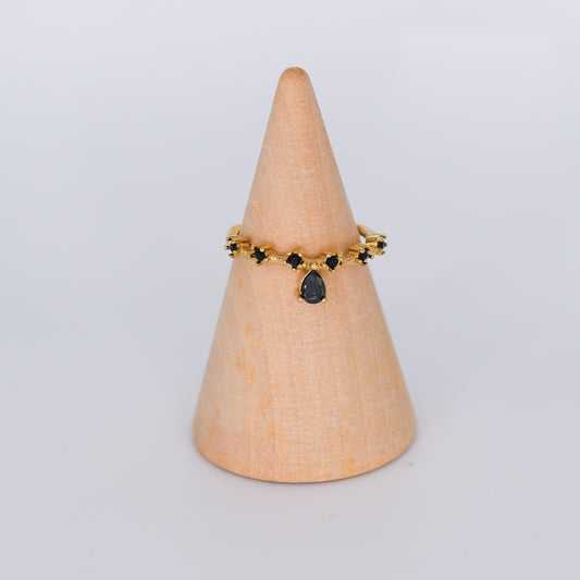 Anel Dourado e Preto