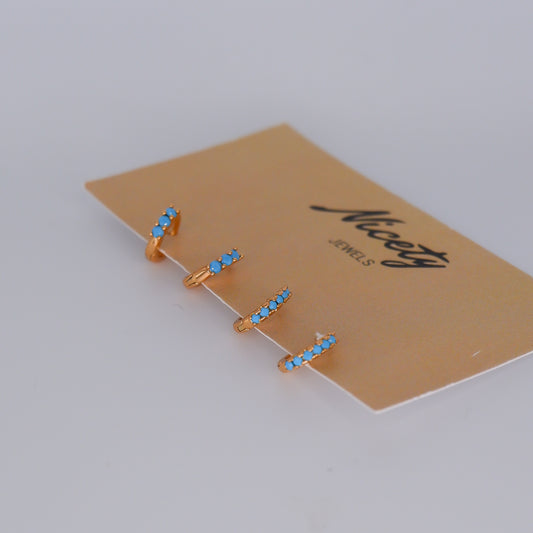 Pack Dourado Mini Argolas Azul bébé