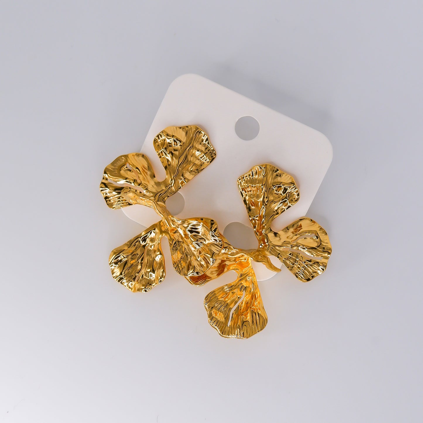 Brinco Dourado Flor Irregular