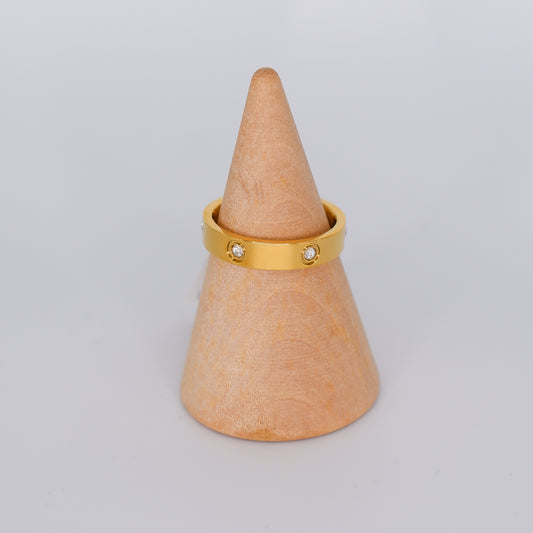 Anel Dourado Inspiração Cartier