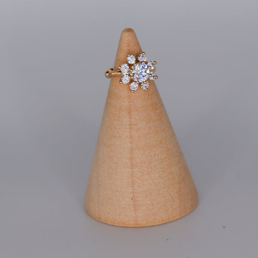 Earcuff Hipoalergénica Flor Brilhante