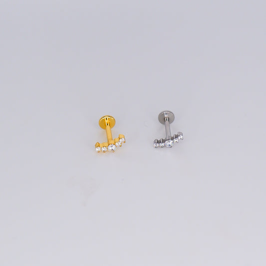 Piercing Achatado 5 Brilhos Mini