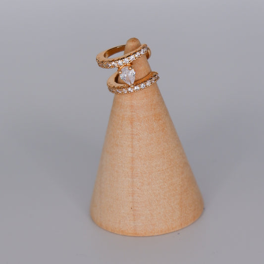 Earcuff Hipoalergénica Dupla com Gota