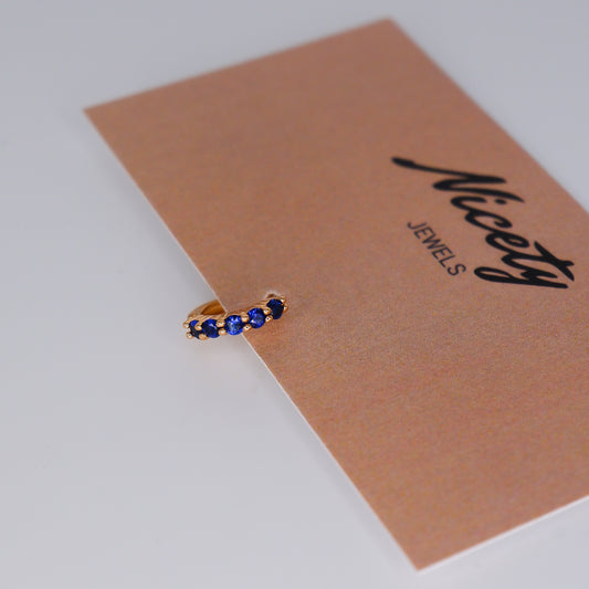 Mini Argola 7mm Aço Inoxidável Azul