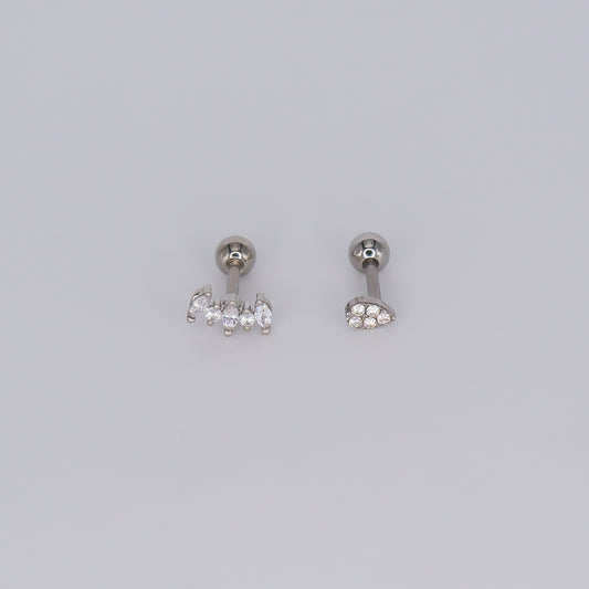 Piercing aperta atrás Prateado Curvo e Gota
