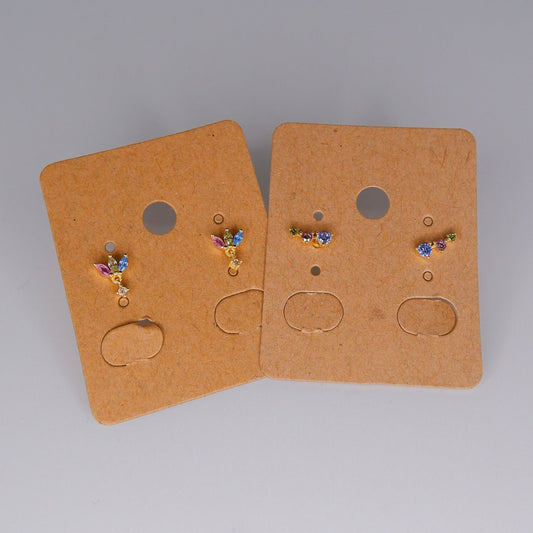 Brincos Espeto S925 Meia Flor Pendente e 3 Brilhantes