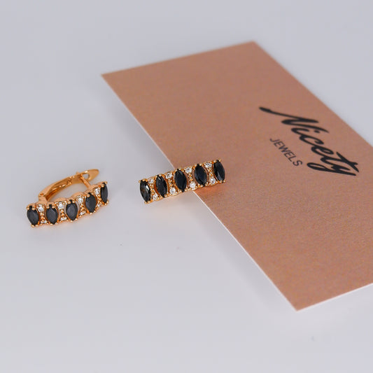 Argola Hipoalergénica Reta Preta