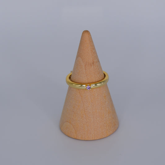 Anel S925 solitário lilás