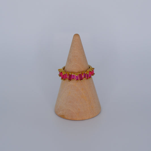 Anel S925 riscas rosa