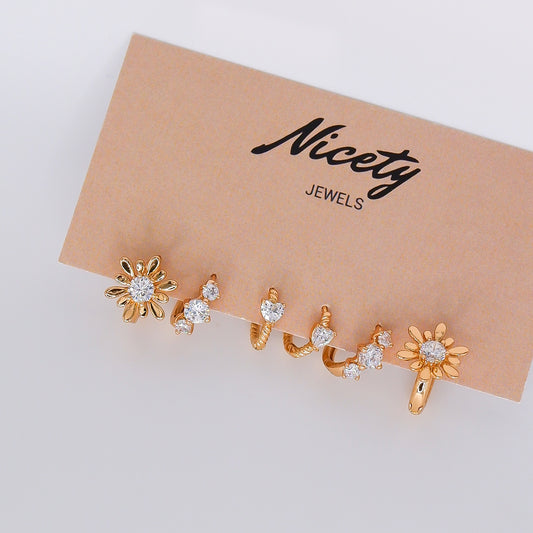 Pack Dourado Hipoalergénico Flores e Brilhos