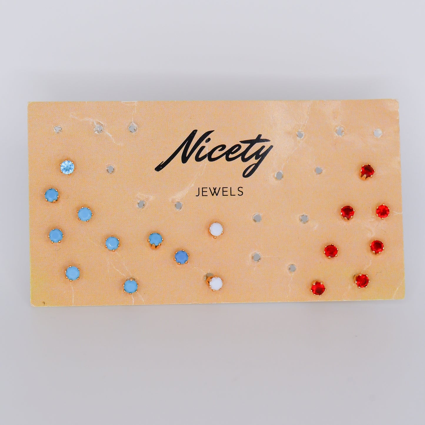 Brincos de Espeto Brilho Azul, Branco e Vermelho