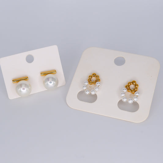 Brinco de Espeto Pérola Grande e Círculo de Pérolas