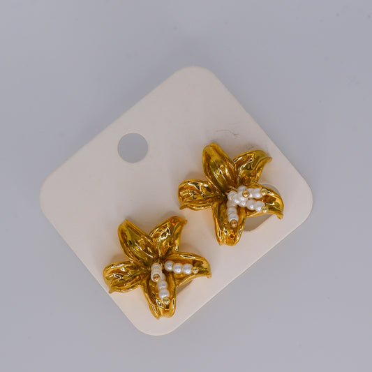 Brincos Dourados Flor