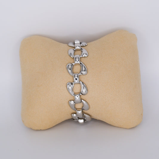 Pulseira Aço Inoxidável Corrente Prateada