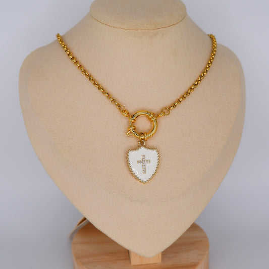 Colar Medalha com Cruz