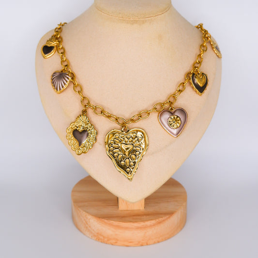 Colar Coração e Pendentes